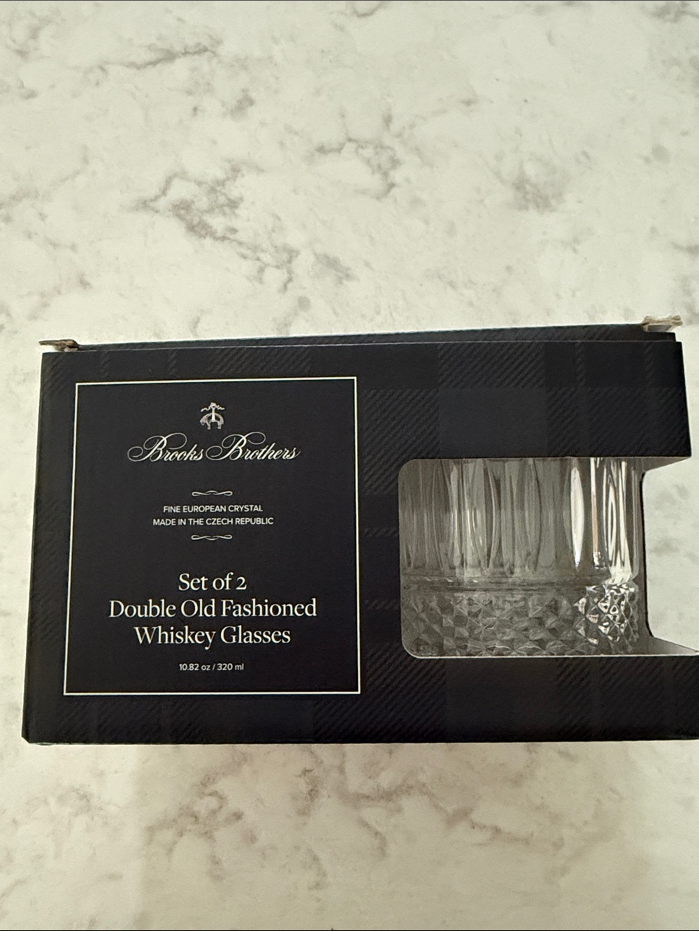 Brooks Brothers Clear Crystal Double Old Fashioned Whiskey Glasses - Clear - Picture 2 of 11